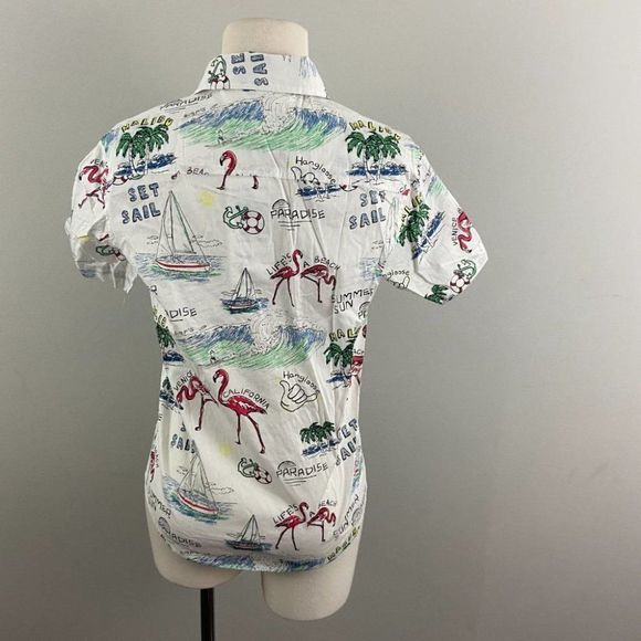 NWT SOVEREIGN CODE White Button Down Beach Dude (M - Picture 5 of 9